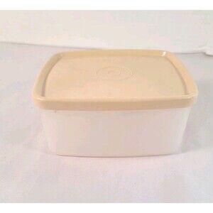 EUC Vintage Tupperware Almond Storage Container 311-54 With Lid 310-57
